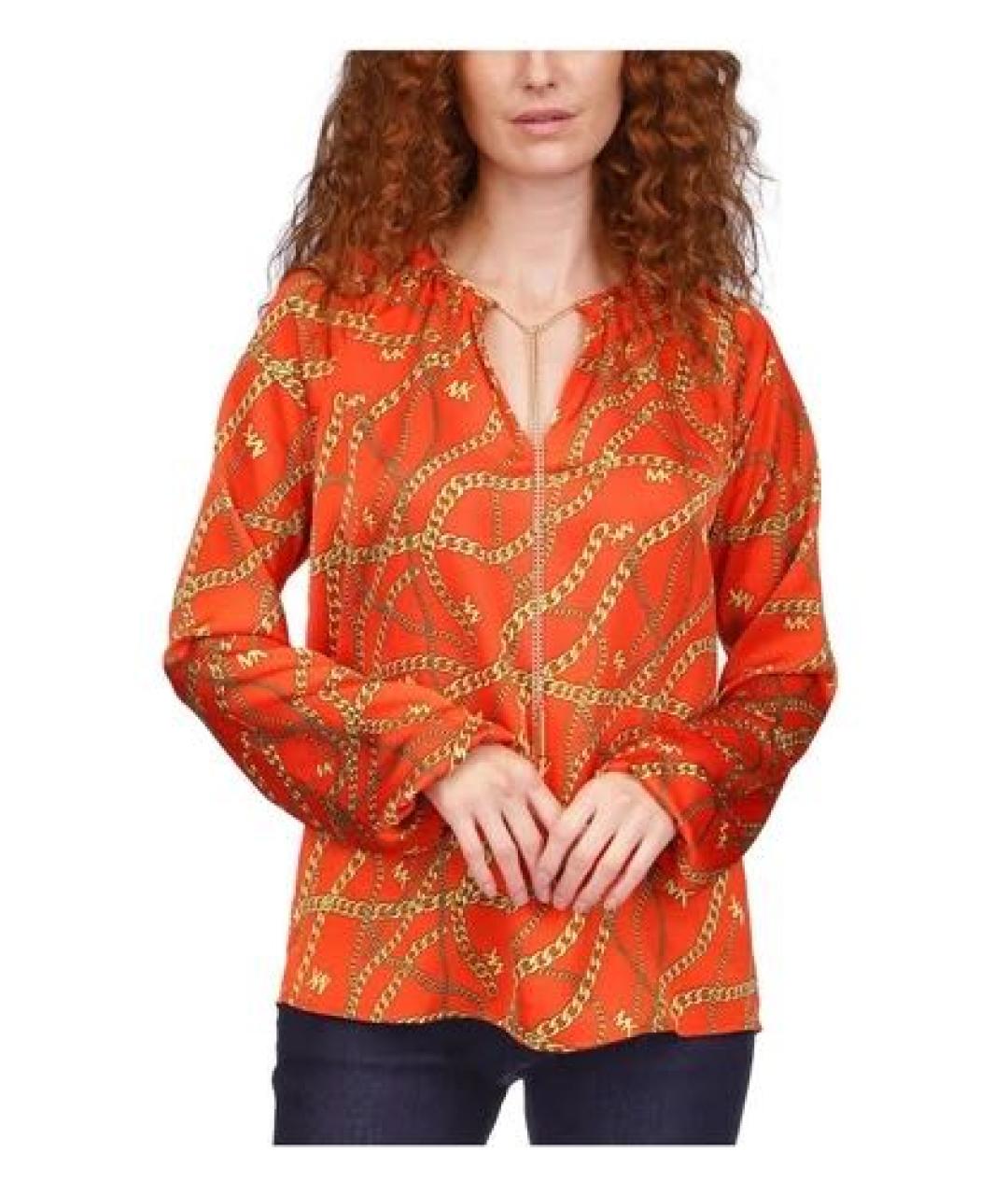 MICHAEL MICHAEL KORS Оранжевая полиэстеровая блузы, фото 7