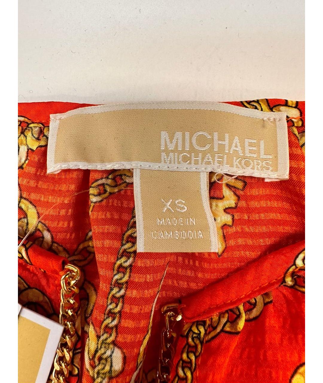 MICHAEL MICHAEL KORS Оранжевая полиэстеровая блузы, фото 4