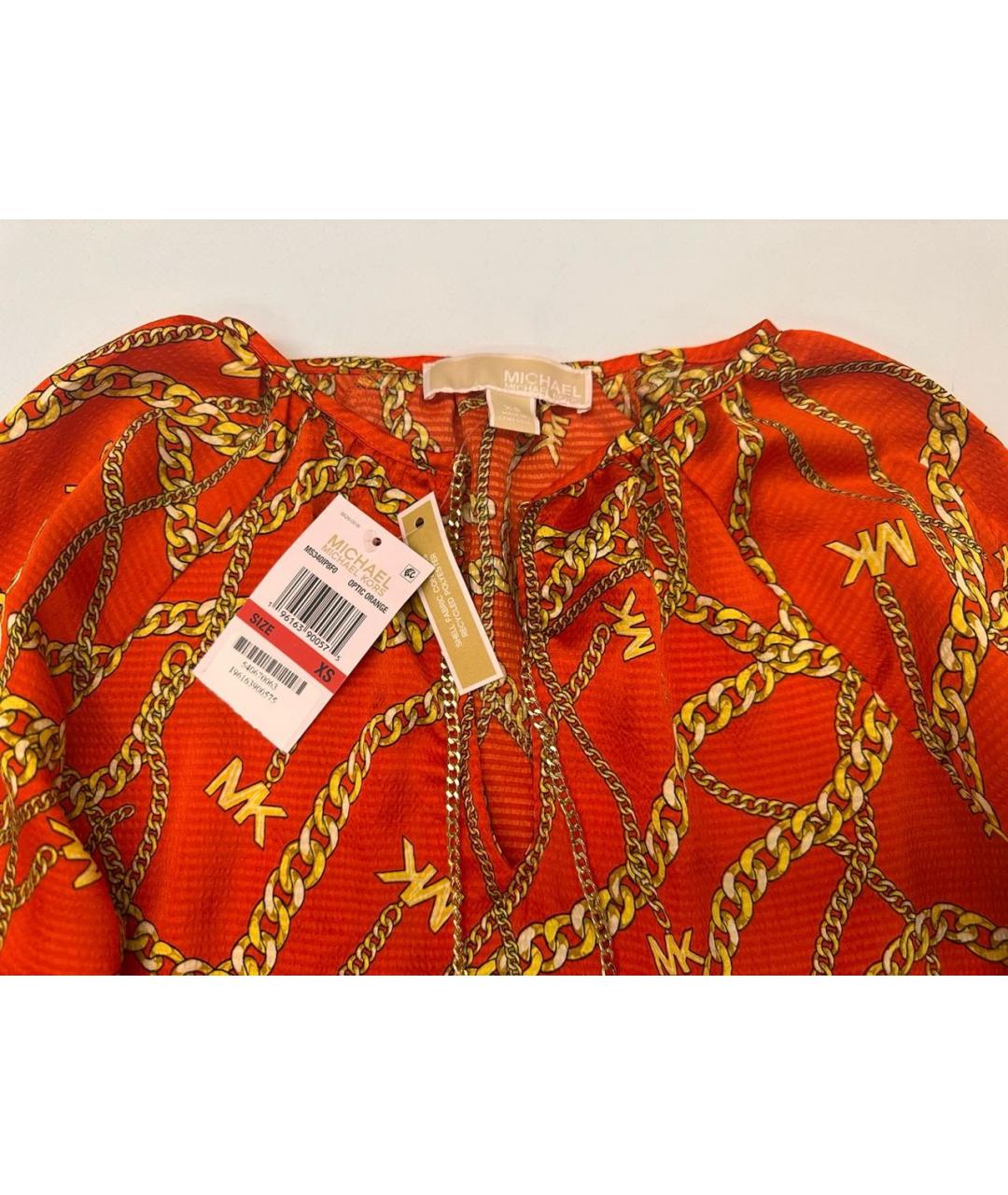 MICHAEL MICHAEL KORS Оранжевая полиэстеровая блузы, фото 3