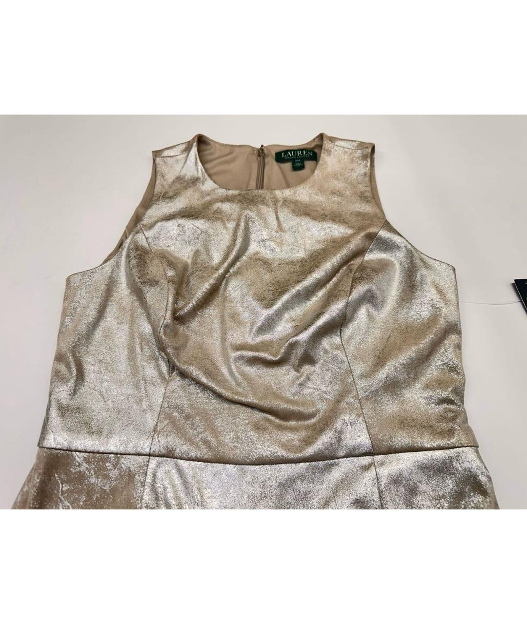 RALPH LAUREN Серебряное полиэстеровое коктейльное платье, фото 3