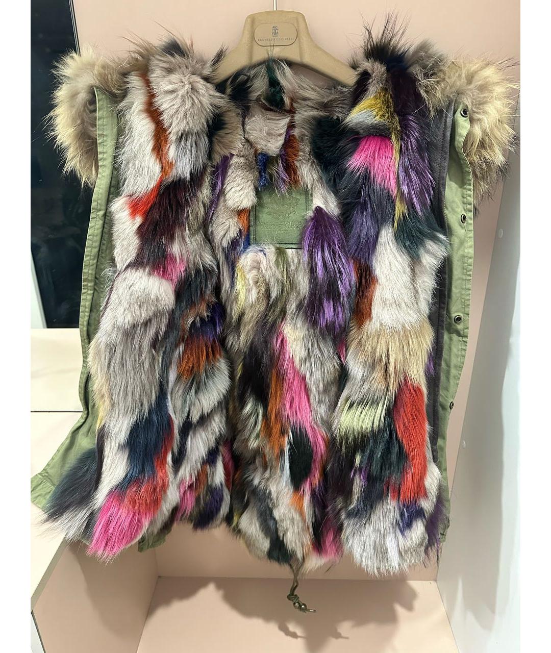 MR & MRS ITALY Хаки меховая парка, фото 2