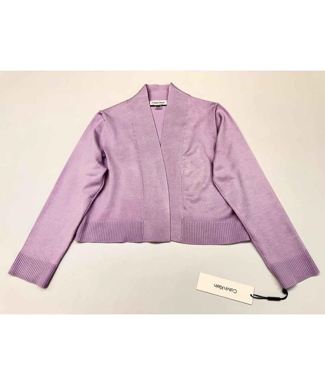 CALVIN KLEIN Фиолетовый вискозный кардиган, фото 8