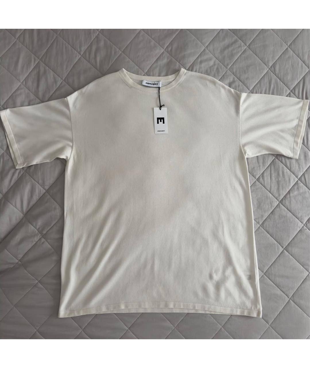 PERVERT Белая хлопковая футболка, фото 9