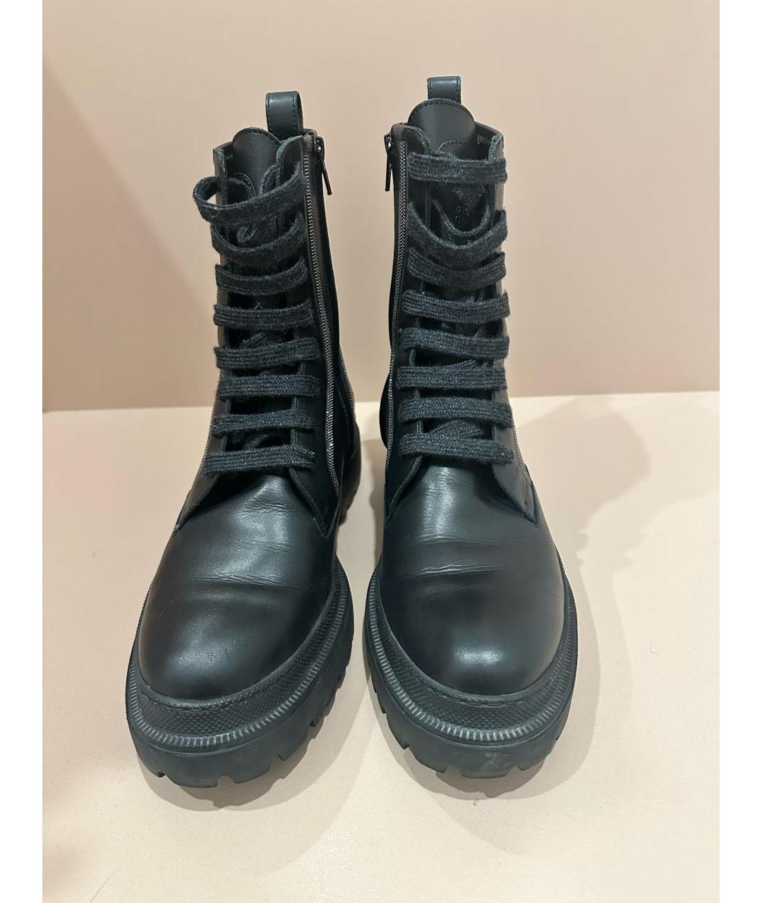 BRUNELLO CUCINELLI Черные кожаные ботинки, фото 2