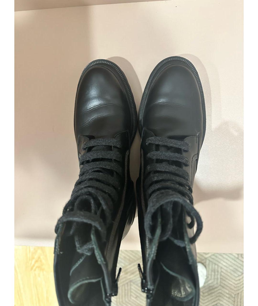 BRUNELLO CUCINELLI Черные кожаные ботинки, фото 3