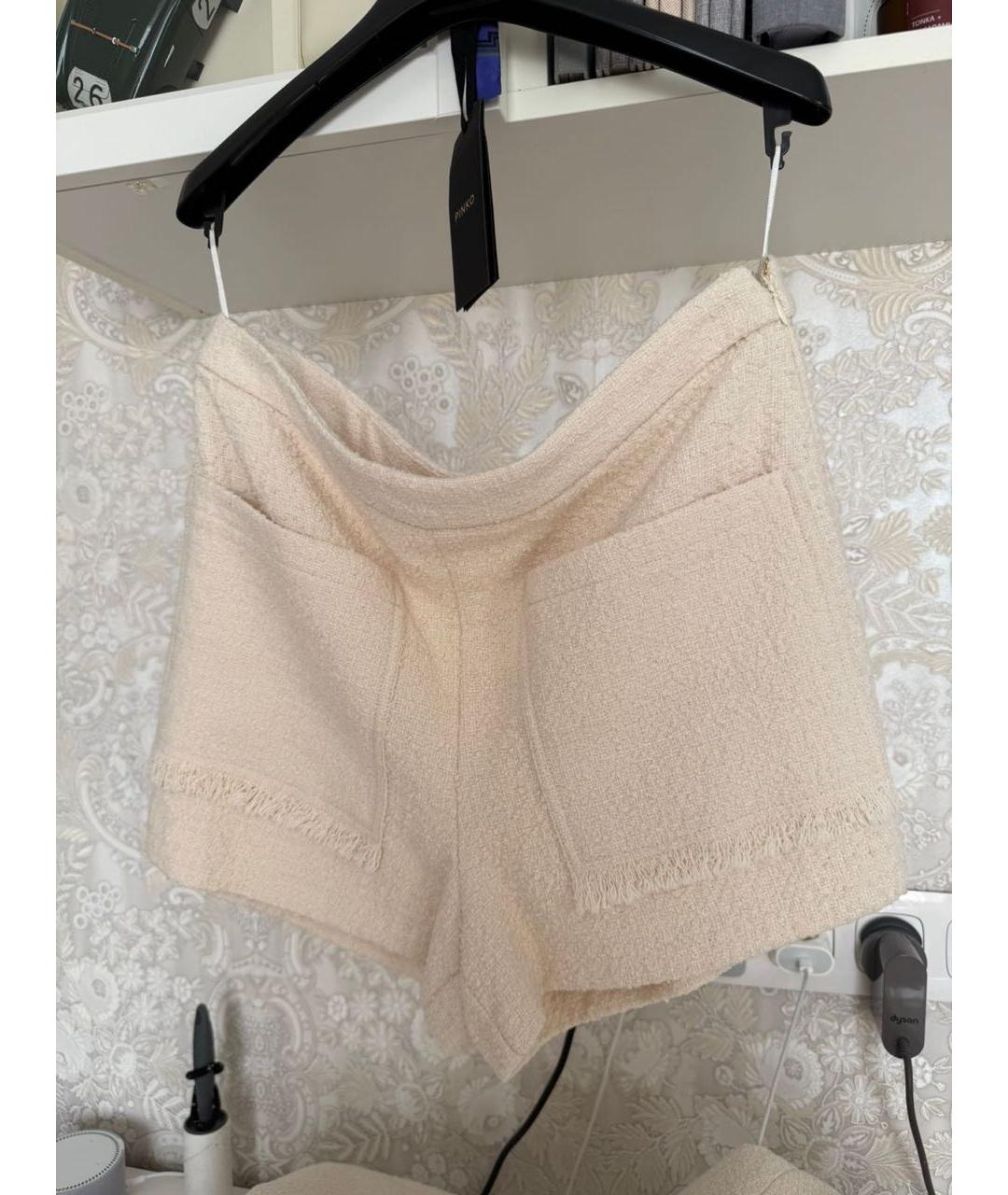 PINKO Бежевый твидовый костюм с юбками, фото 2