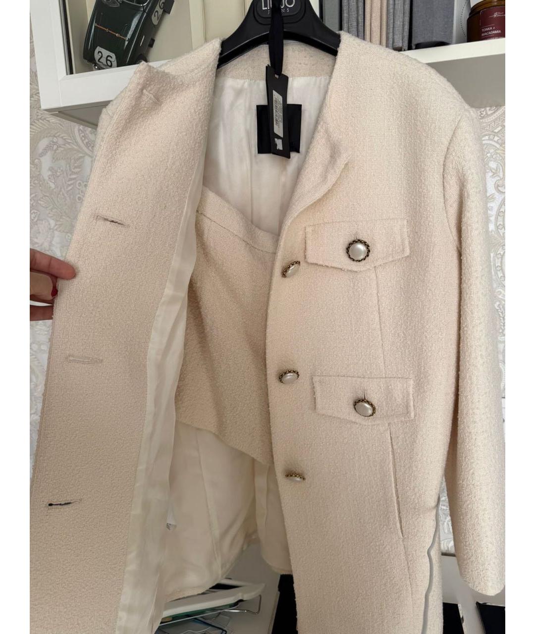 PINKO Бежевый твидовый костюм с юбками, фото 4