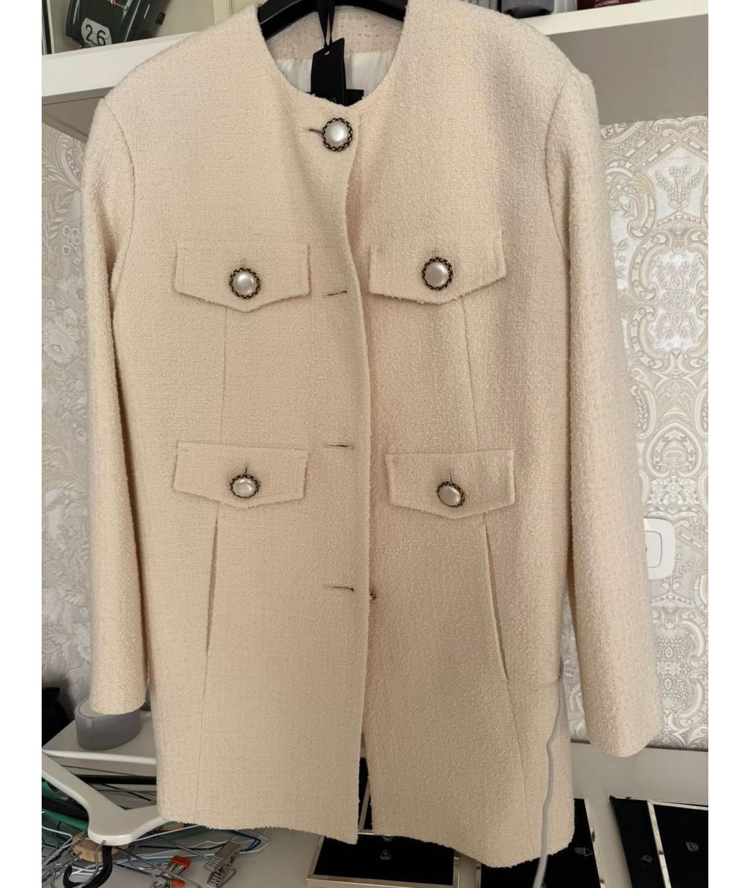 PINKO Бежевый твидовый костюм с юбками, фото 6