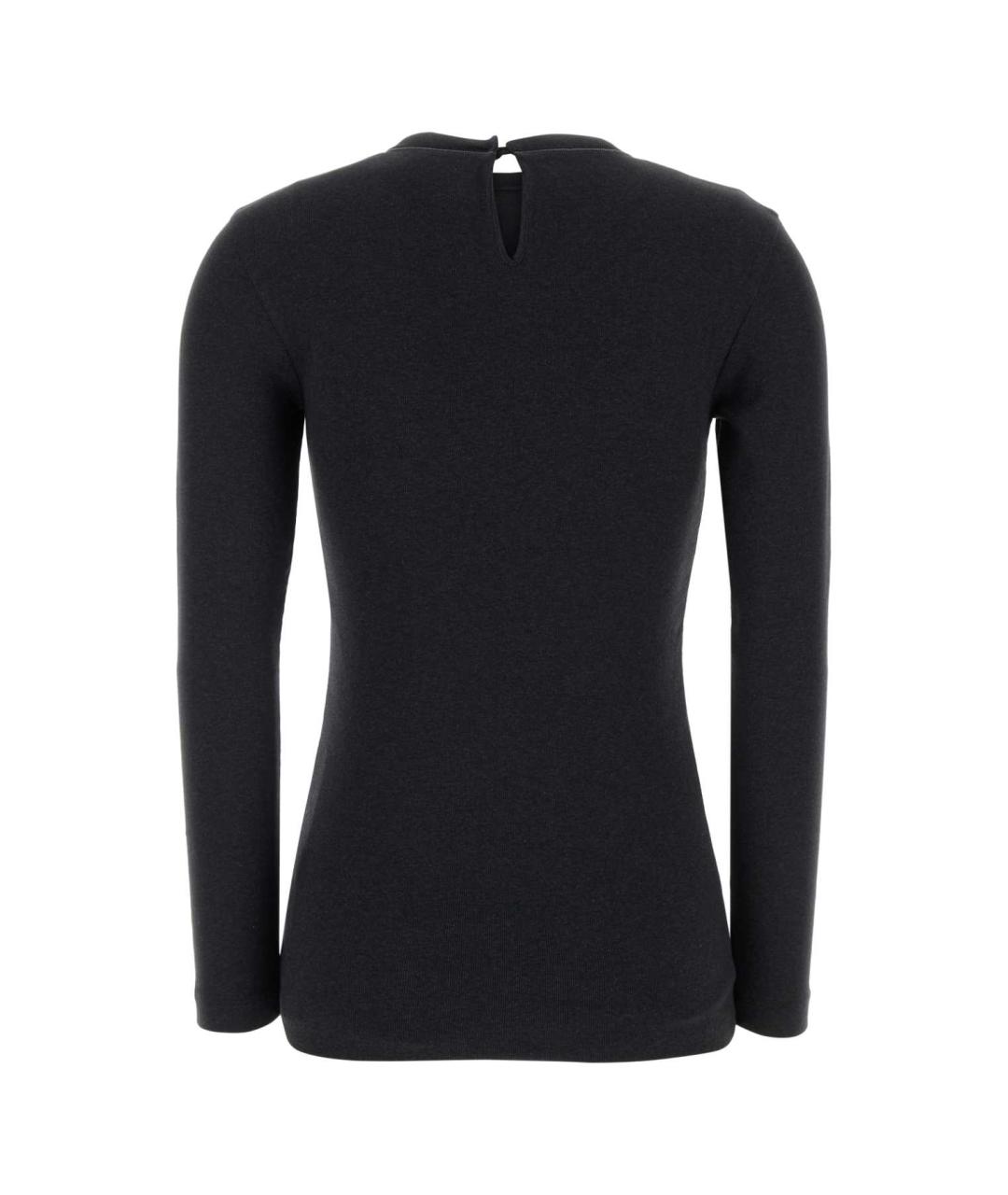 BRUNELLO CUCINELLI Антрацитовая хлопковая водолазка, фото 2