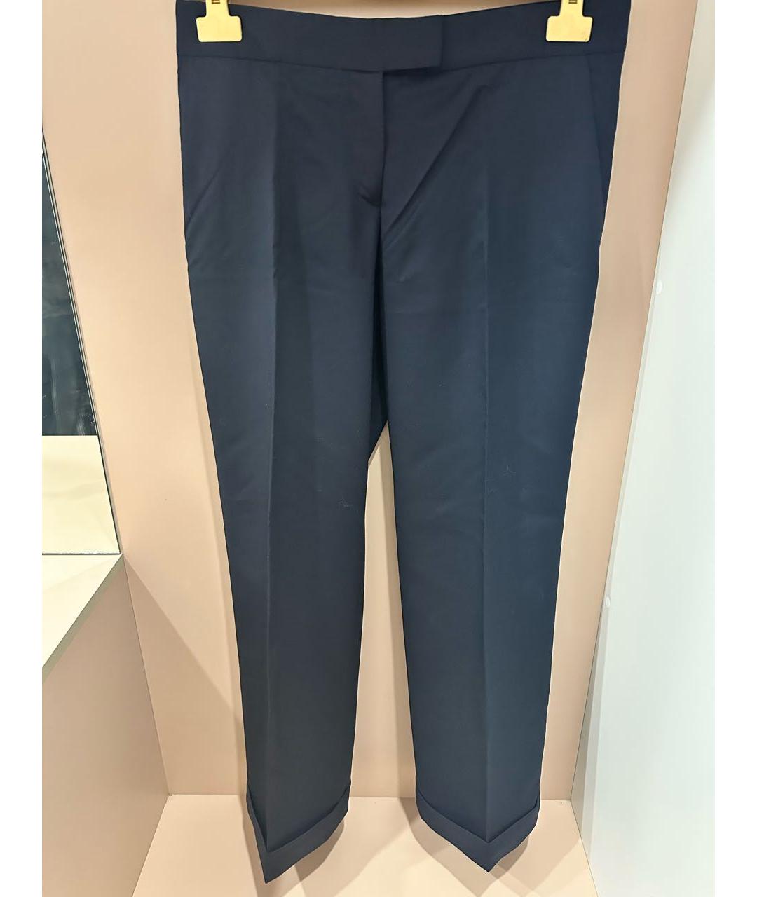 STELLA MCCARTNEY Темно-синие шерстяные прямые брюки, фото 5