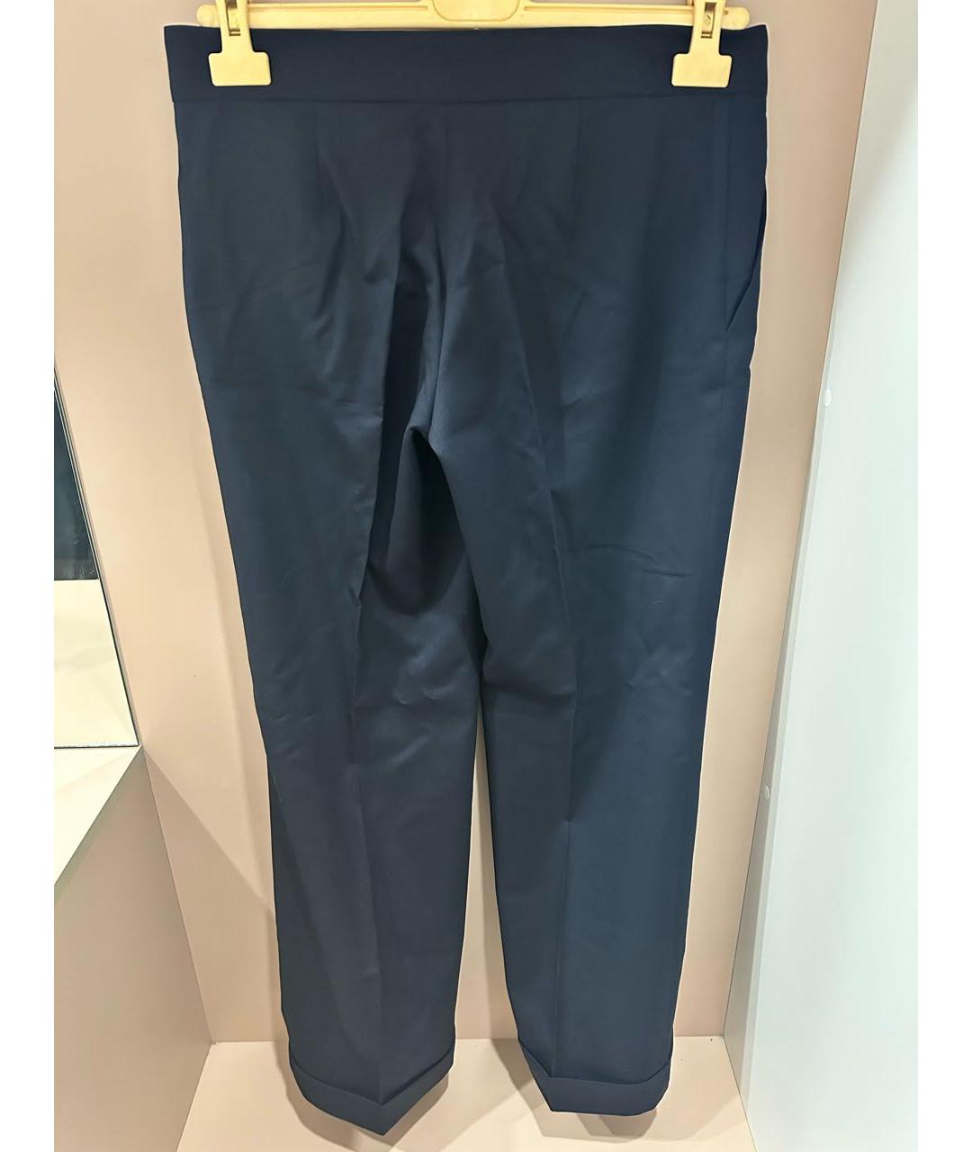 STELLA MCCARTNEY Темно-синие шерстяные прямые брюки, фото 2