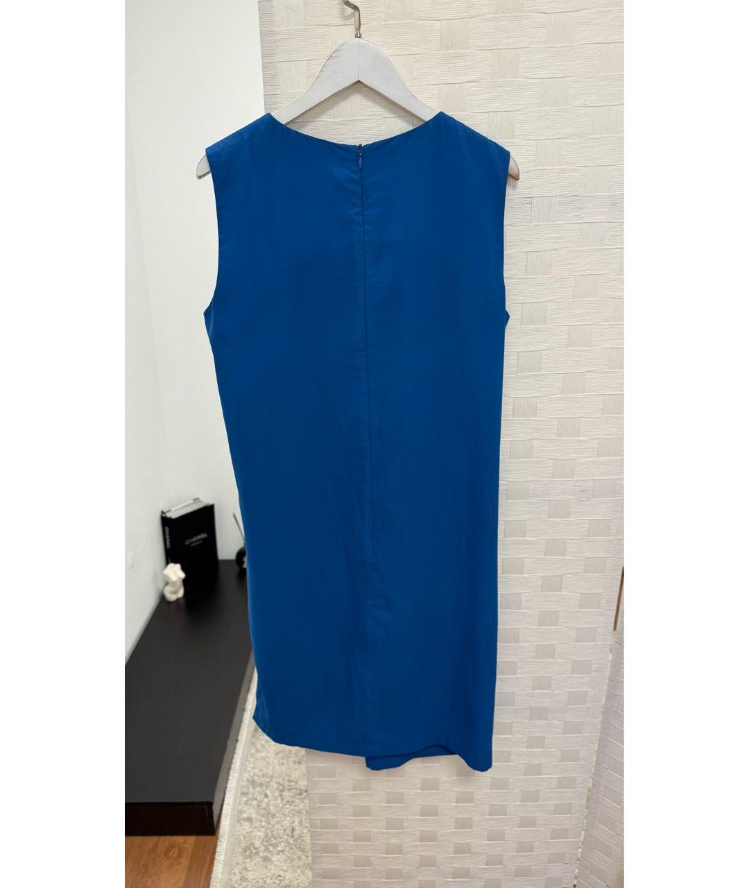 LOVE MOSCHINO Синее хлопковое повседневное платье, фото 2