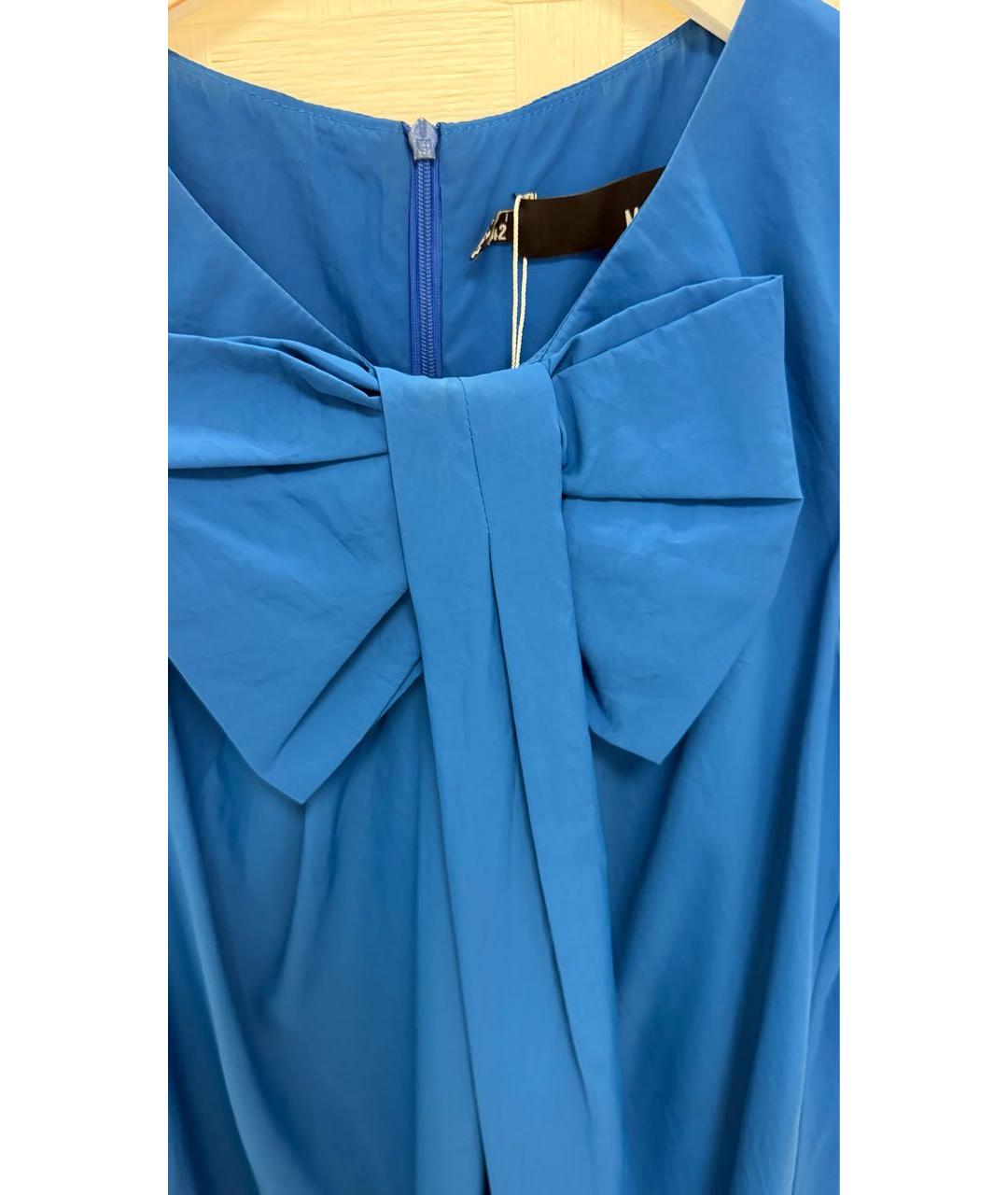 LOVE MOSCHINO Синее хлопковое повседневное платье, фото 4