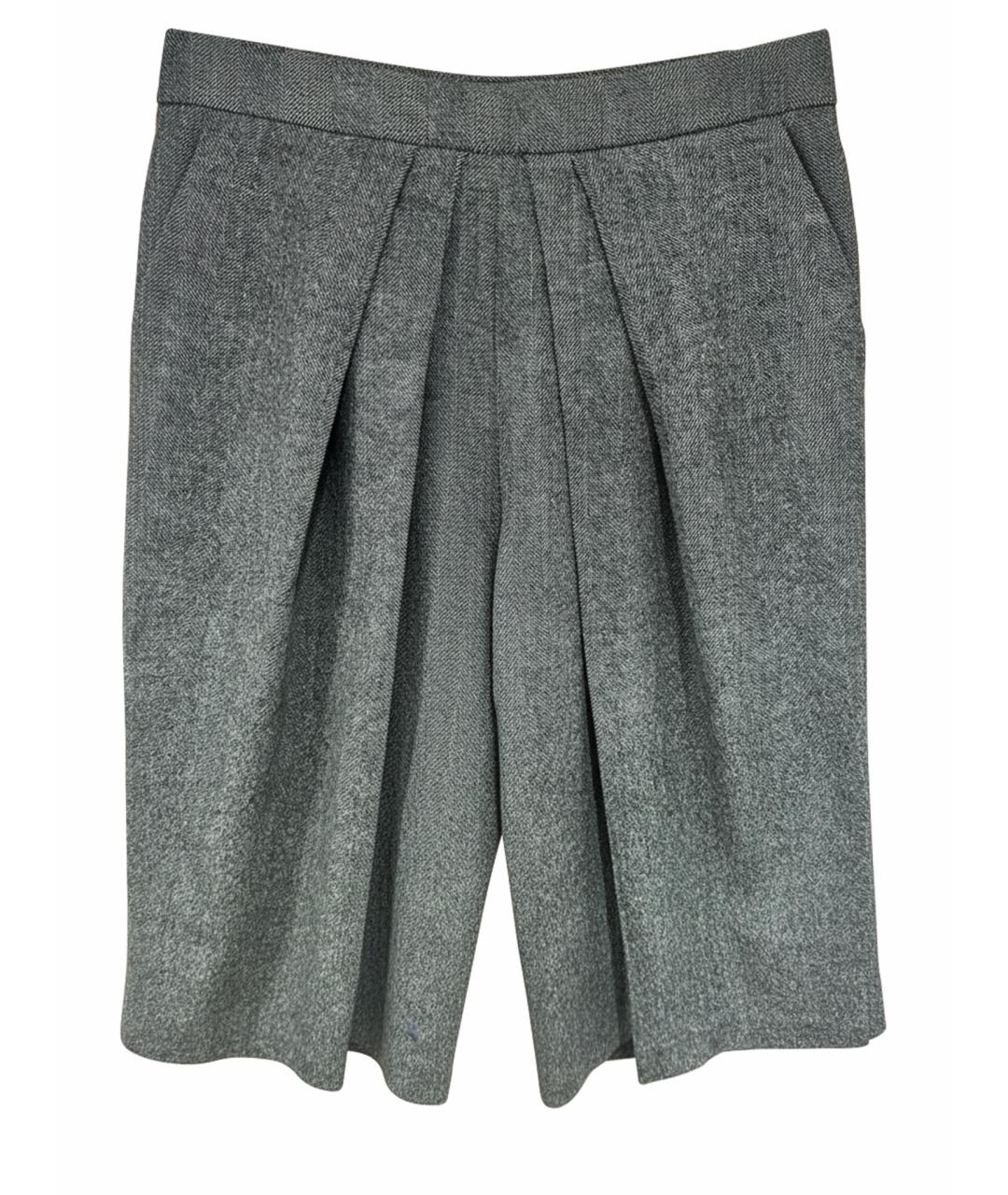 BRUNELLO CUCINELLI Серые шерстяные кюлоты, фото 1