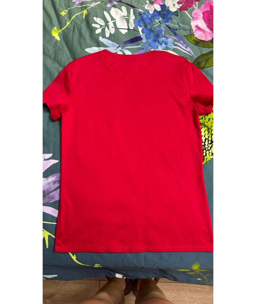 HERMES Красная хлопковая футболка, фото 3