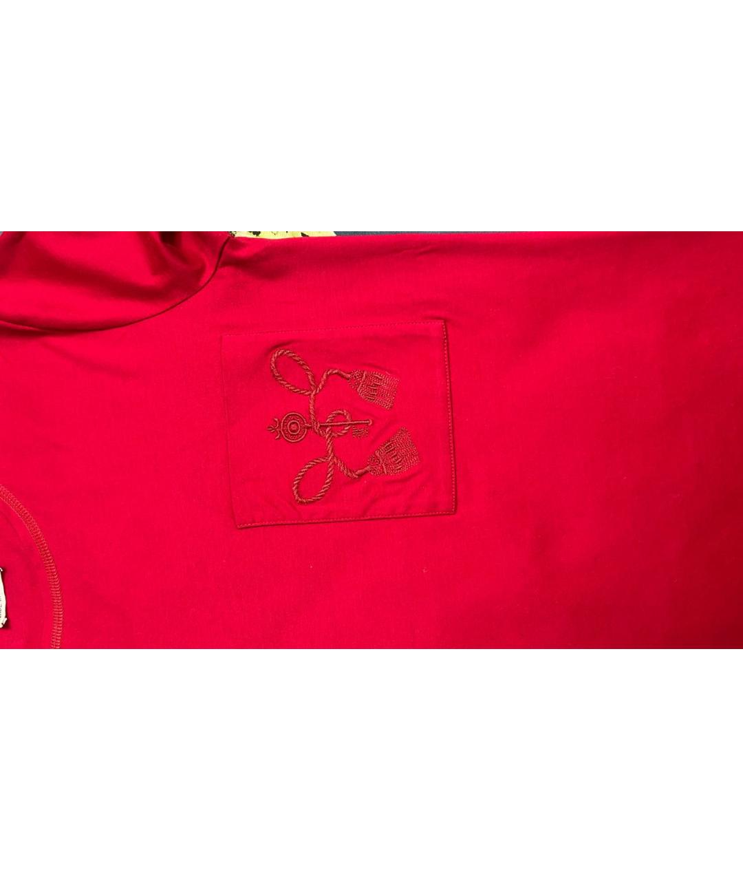 HERMES Красная хлопковая футболка, фото 4