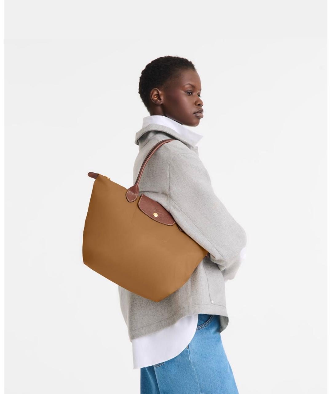 LONGCHAMP Бежевая тканевая сумка тоут, фото 2