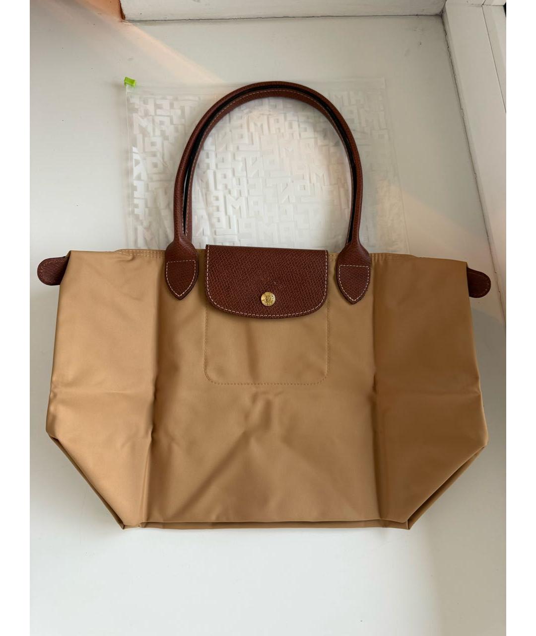 LONGCHAMP Бежевая тканевая сумка тоут, фото 7