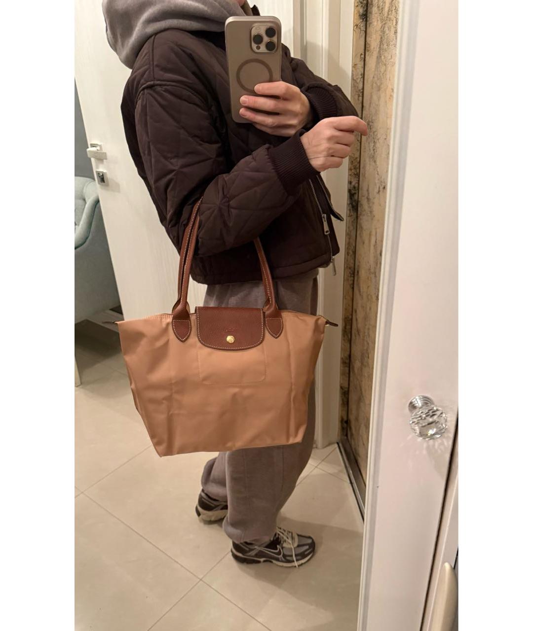 LONGCHAMP Бежевая тканевая сумка тоут, фото 4