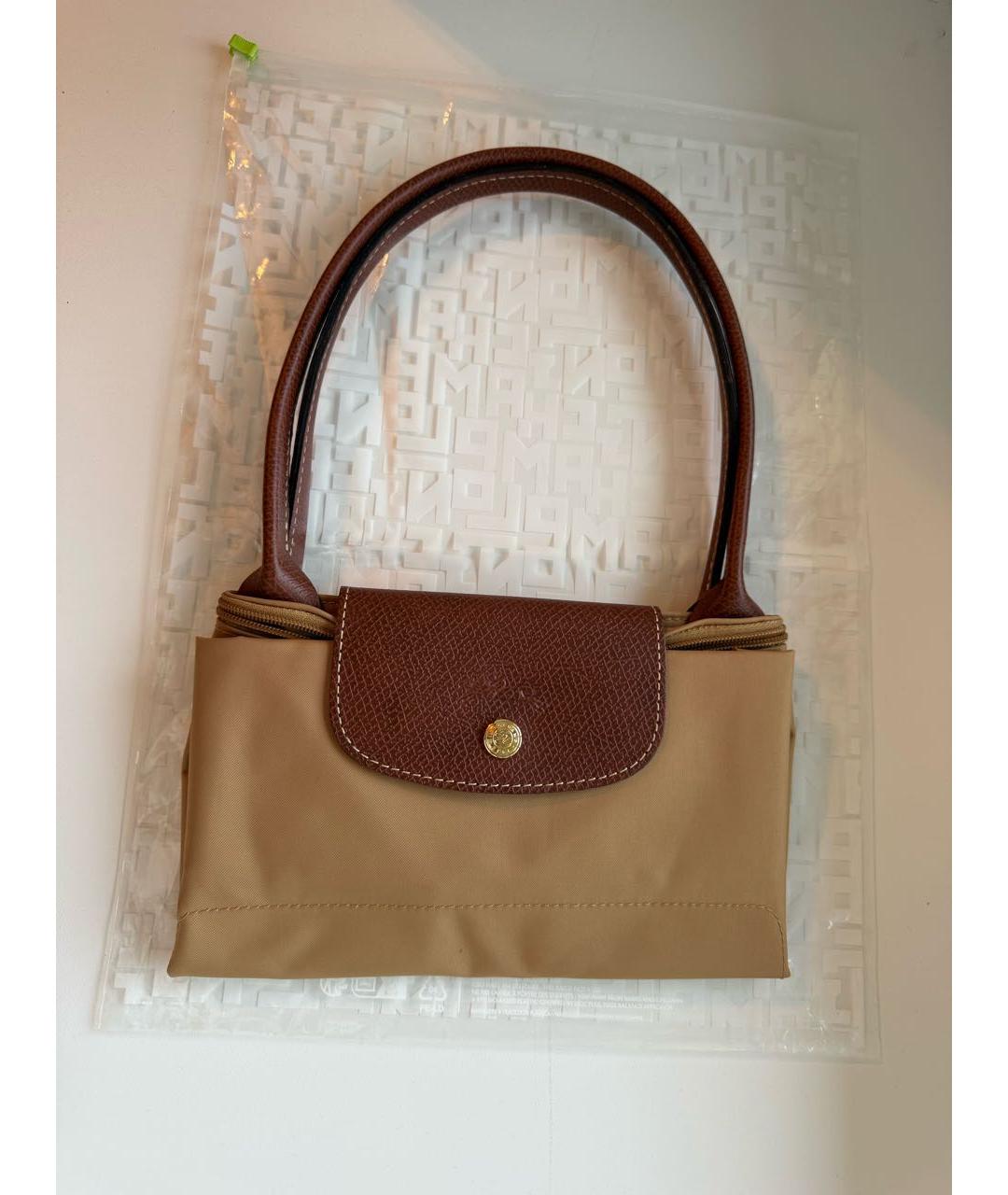 LONGCHAMP Бежевая тканевая сумка тоут, фото 6