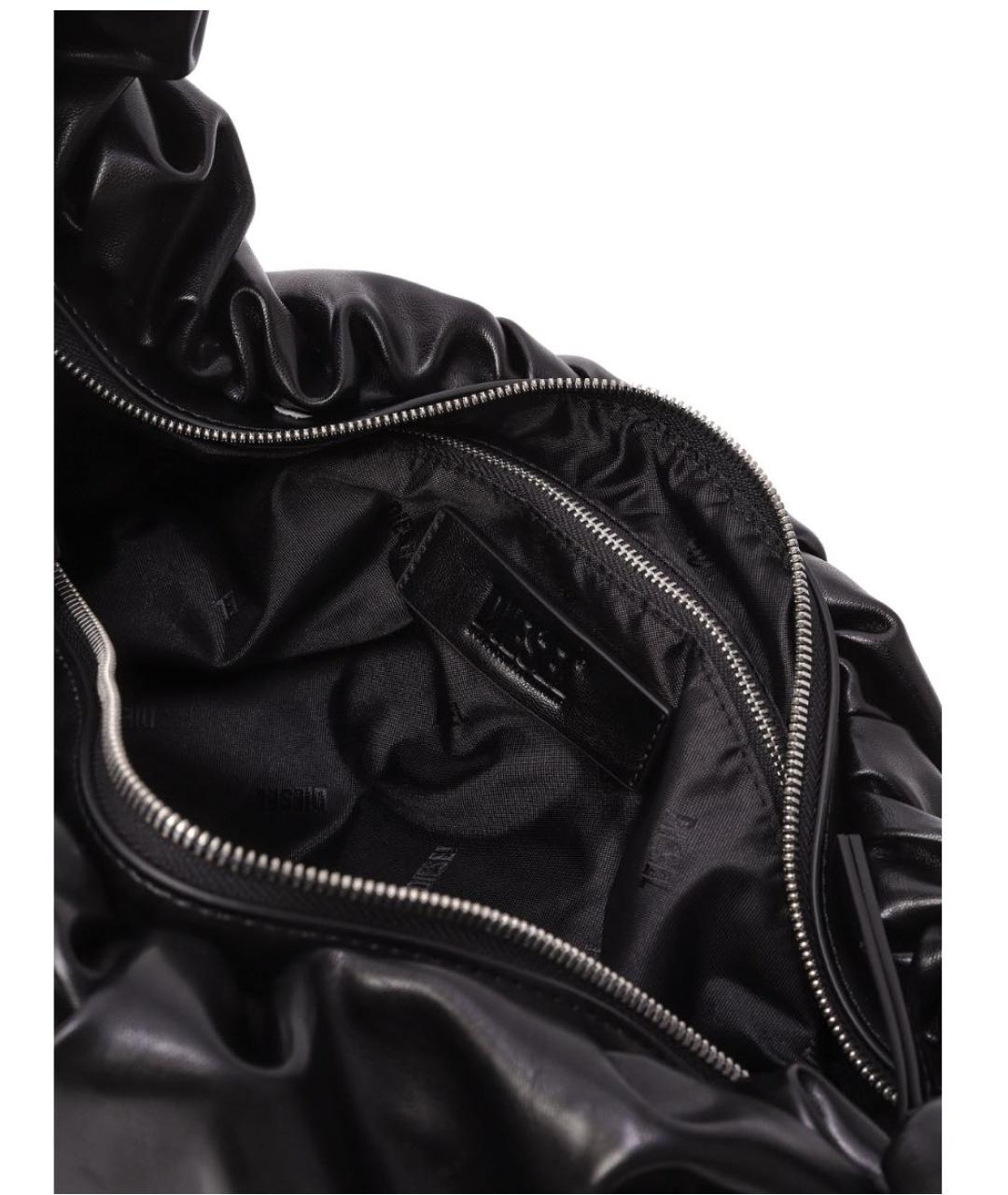 DIESEL Черная сумка через плечо из искусственной кожи, фото 4