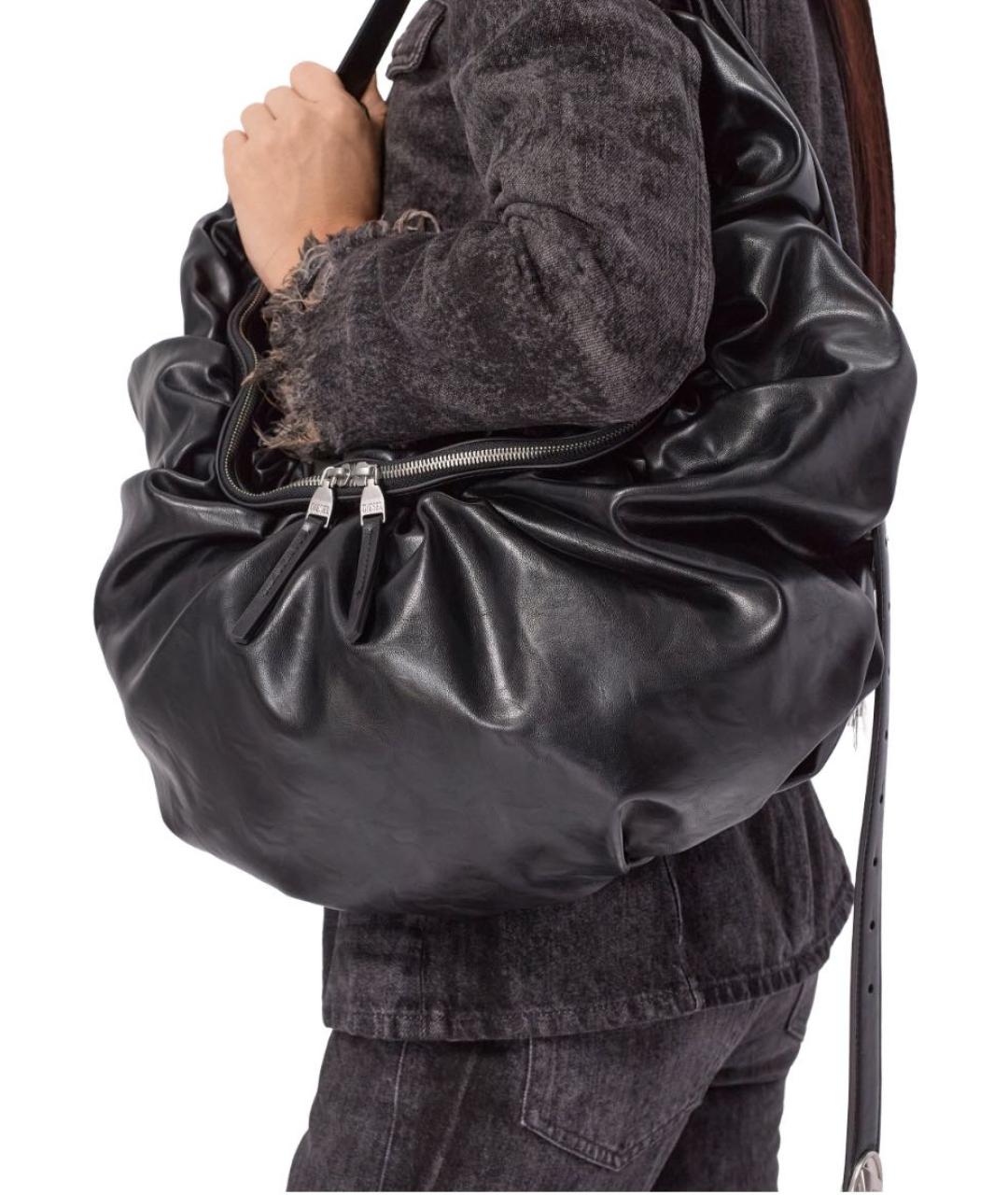 DIESEL Черная сумка через плечо из искусственной кожи, фото 2