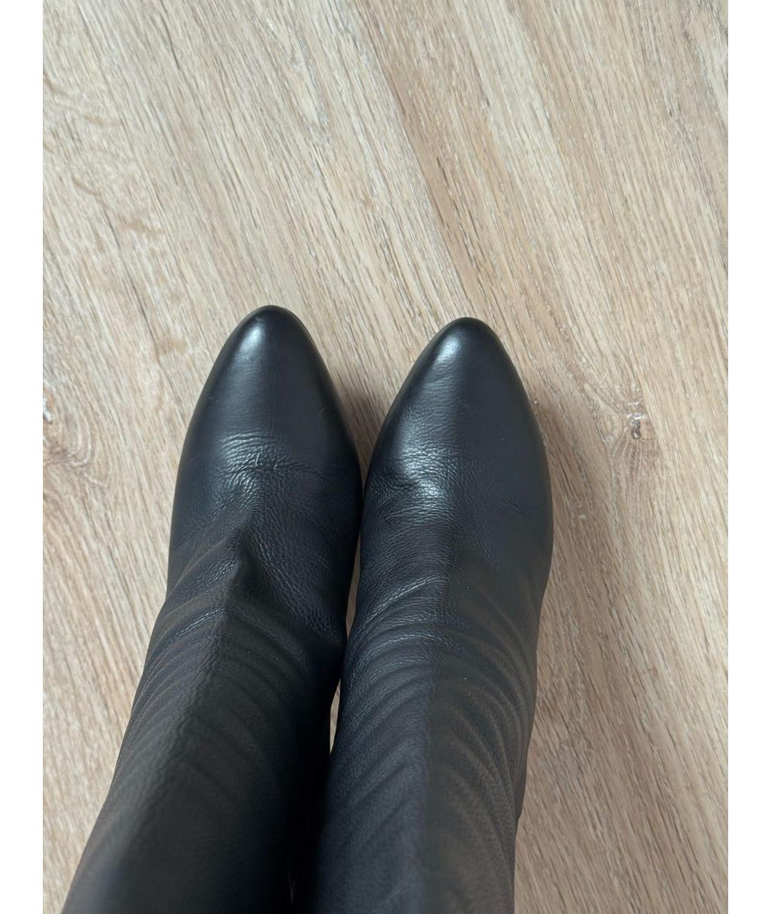JIMMY CHOO Черные кожаные высокие ботинки, фото 2
