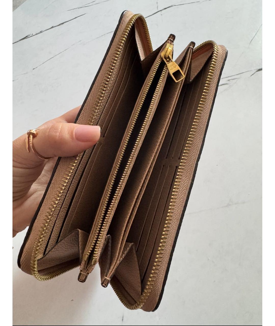 LOUIS VUITTON Бежевый кожаный кошелек, фото 3