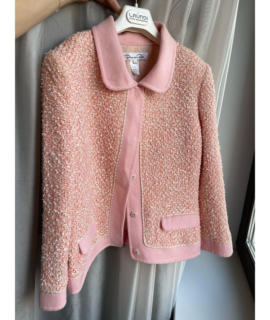 OSCAR DE LA RENTA Розовый шерстяной жакет/пиджак, фото 8