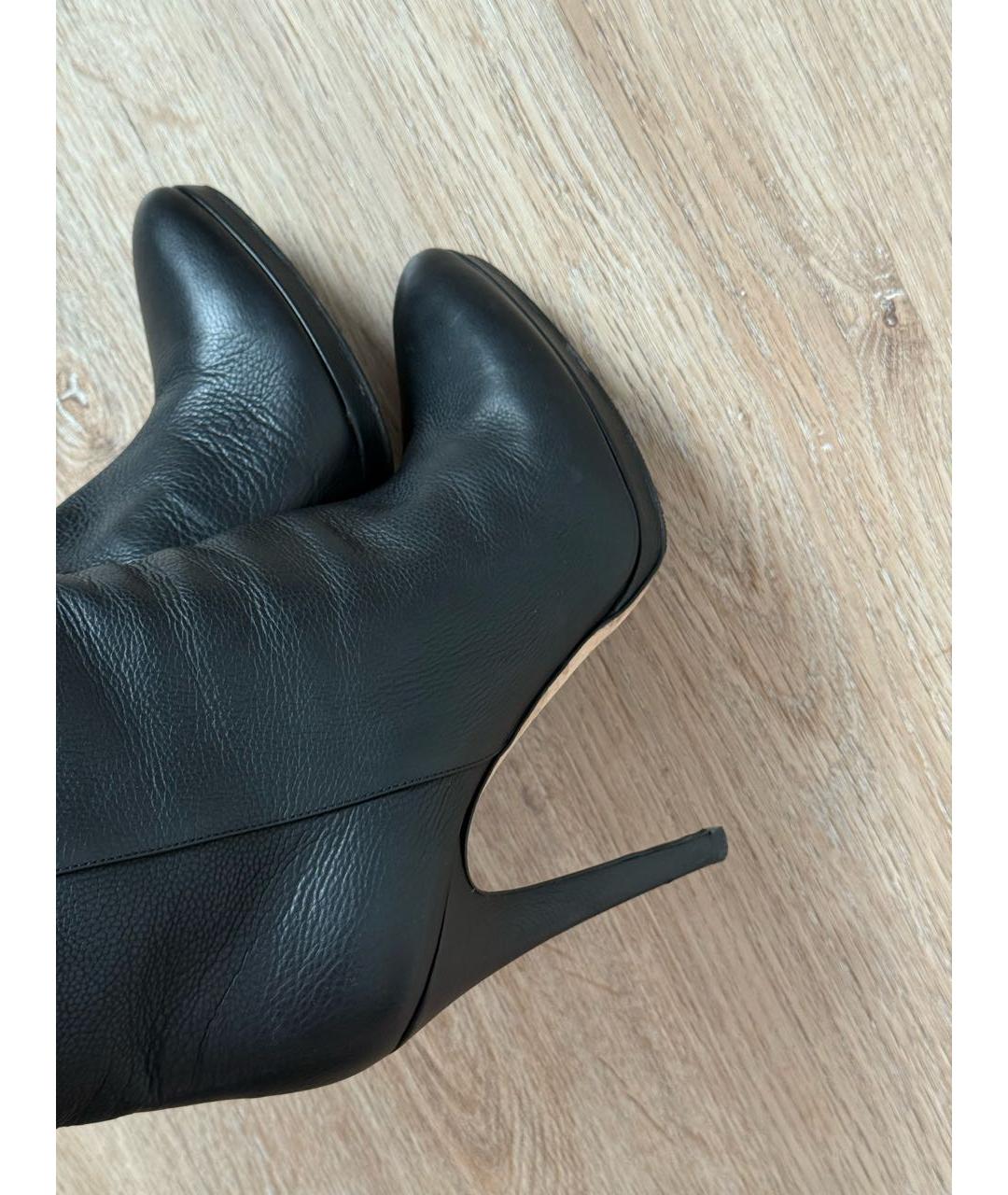 JIMMY CHOO Черные кожаные ботфорты, фото 4