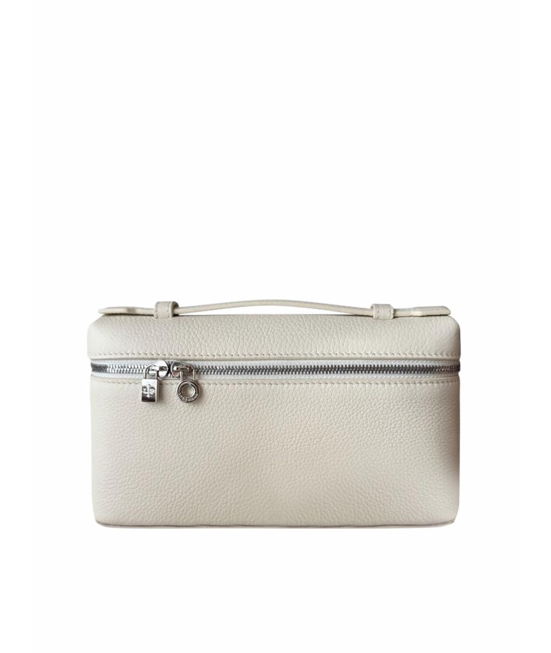 LORO PIANA Бежевая кожаная сумка через плечо, фото 9