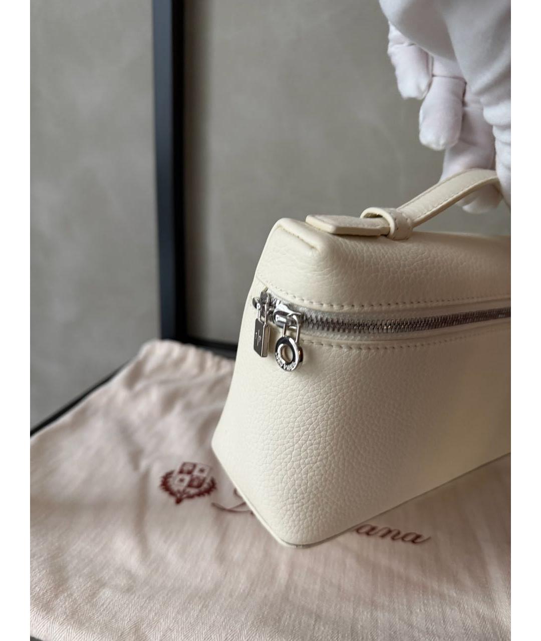 LORO PIANA Бежевая кожаная сумка через плечо, фото 8