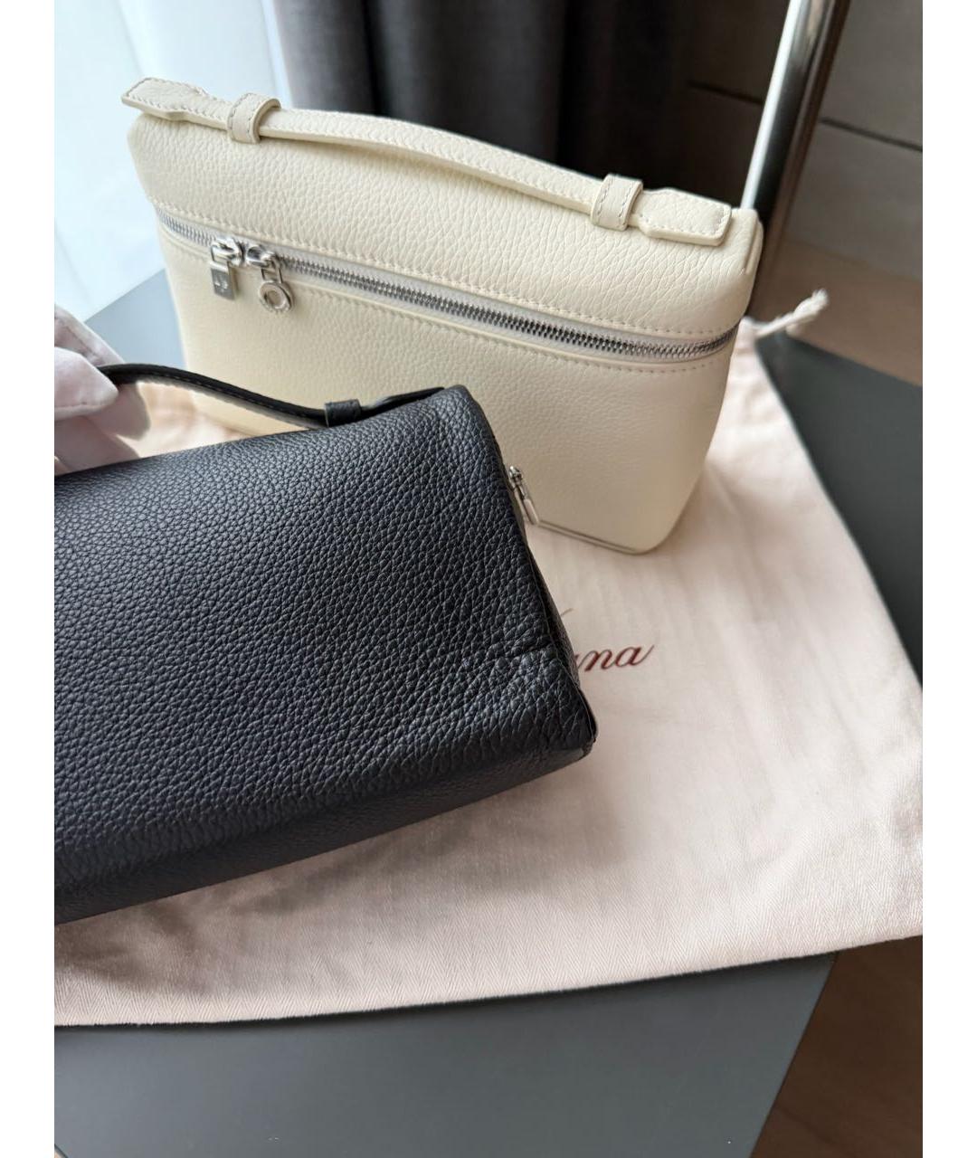 LORO PIANA Черная кожаная сумка через плечо, фото 6