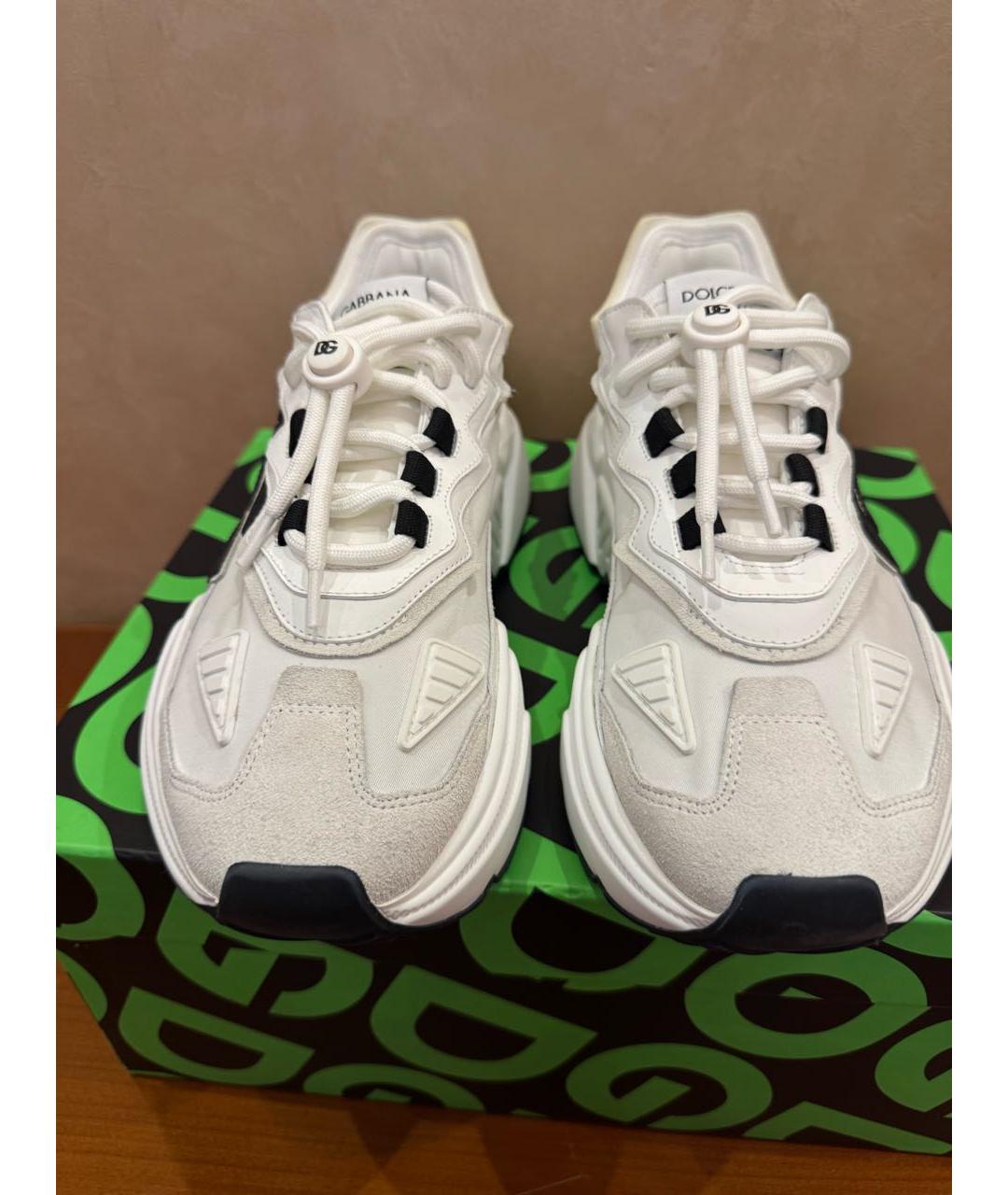 DOLCE&GABBANA Бежевые кожаные кроссовки, фото 2