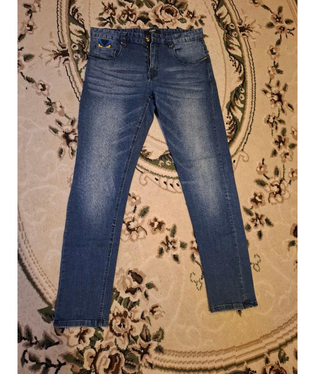 FENDI Синие хлопковые джинсы скинни, фото 7