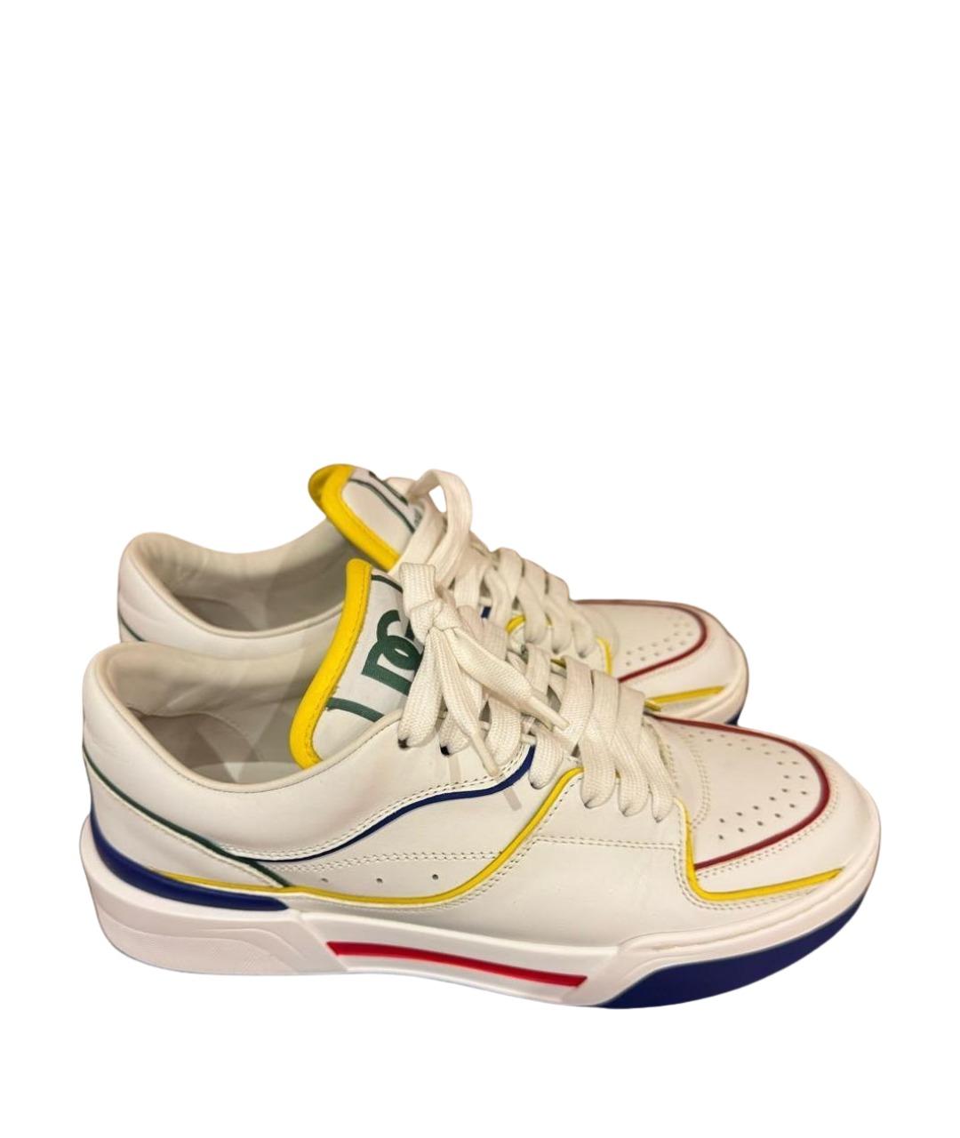 DOLCE&GABBANA Белые кожаные кеды, фото 1