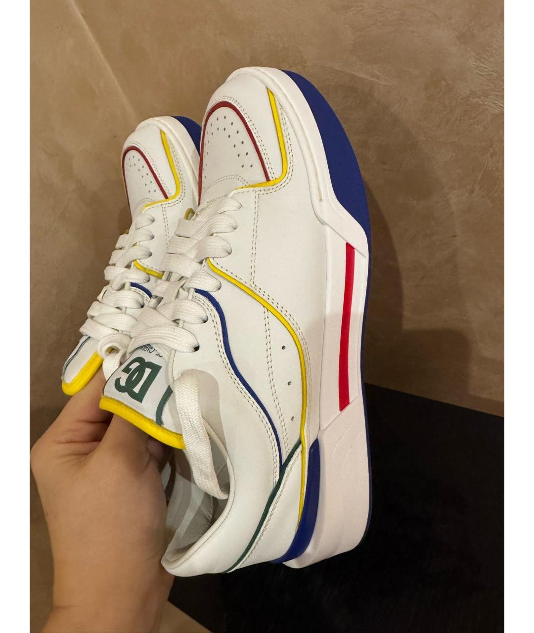 DOLCE&GABBANA Белые кожаные кеды, фото 7