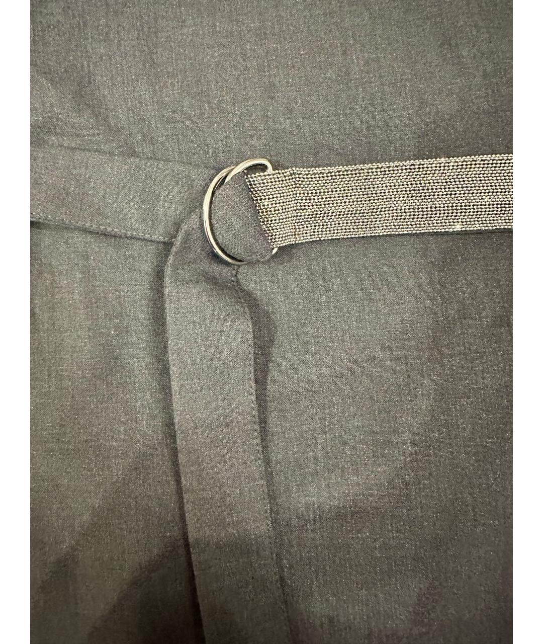 BRUNELLO CUCINELLI Серая шерстяная юбка миди, фото 4