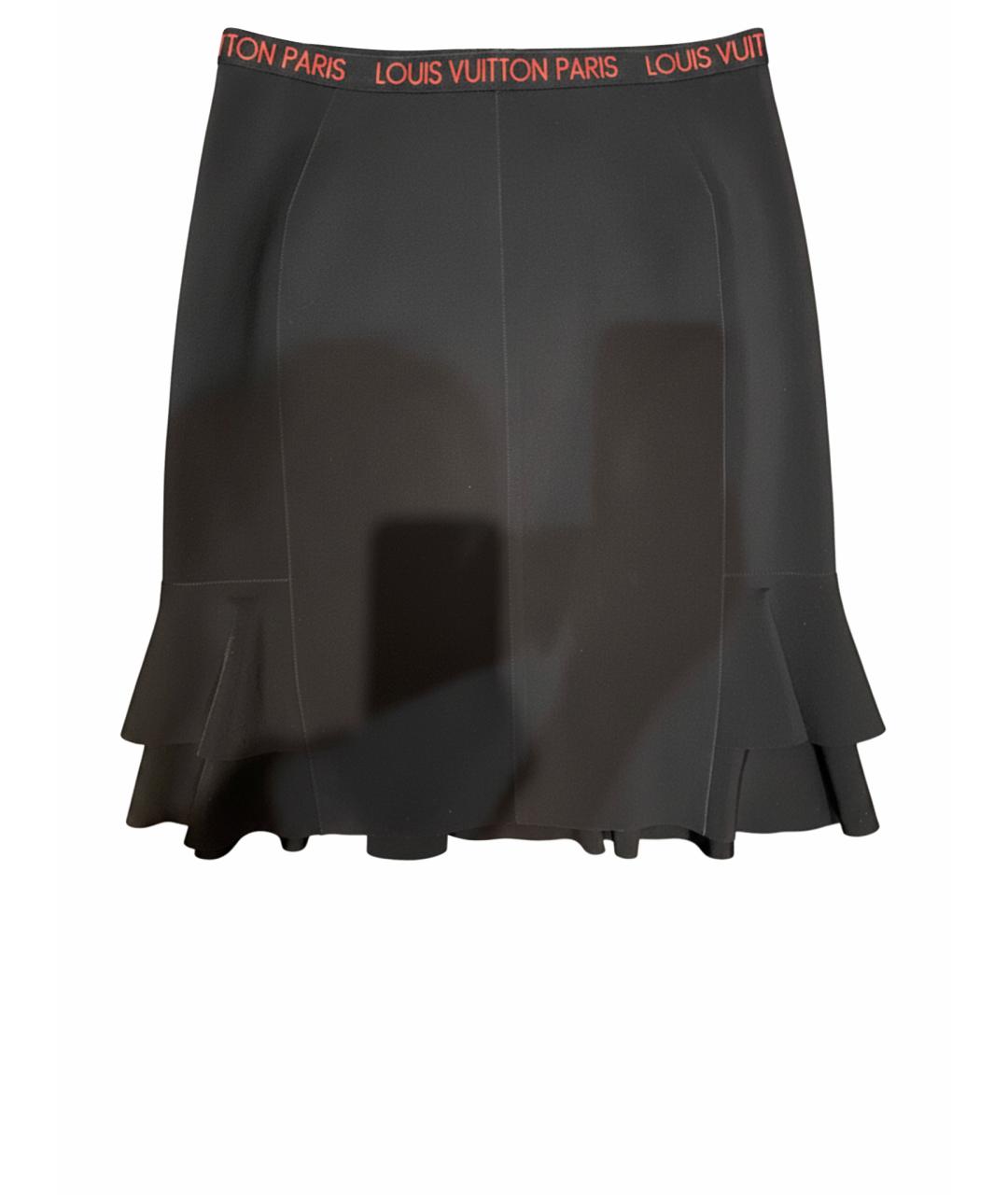 LOUIS VUITTON Черная полиамидовая юбка миди, фото 1