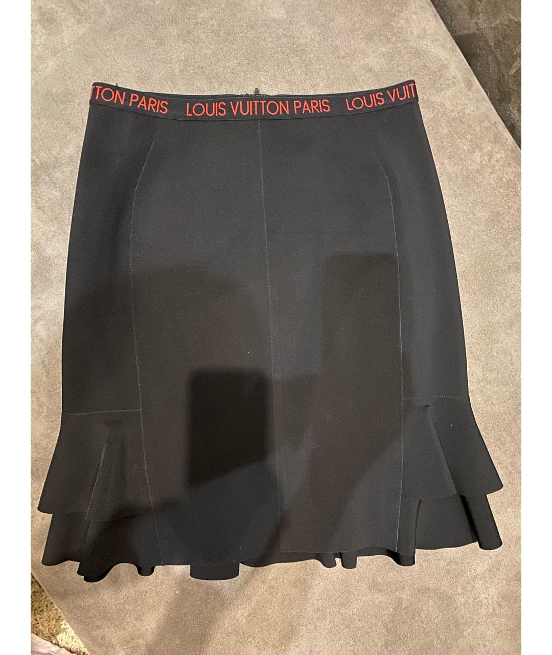 LOUIS VUITTON Черная полиамидовая юбка миди, фото 5