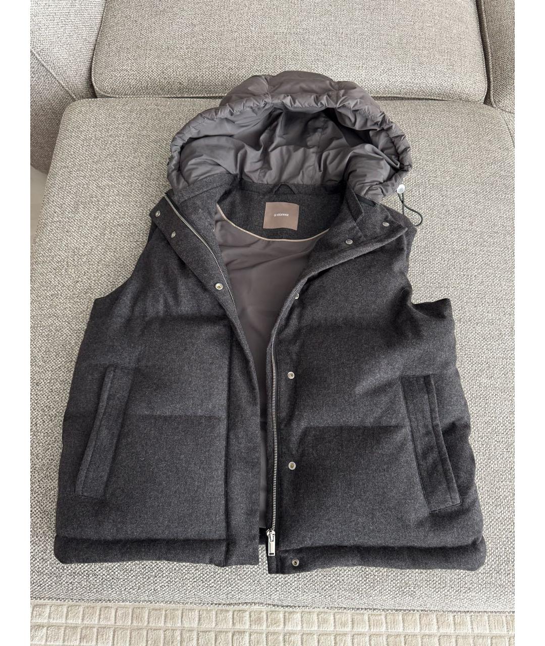 12 STOREEZ Антрацитовый шерстяной жилет, фото 4