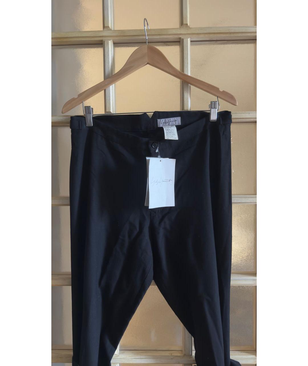 YOHJI YAMAMOTO Черные шерстяные прямые брюки, фото 4