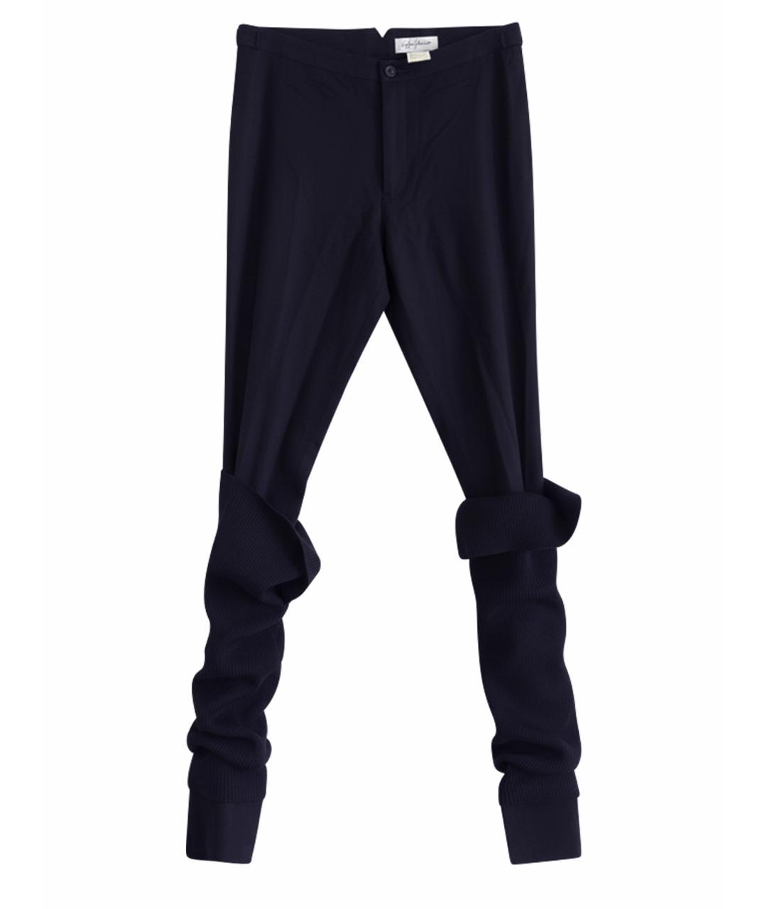 YOHJI YAMAMOTO Черные шерстяные прямые брюки, фото 1
