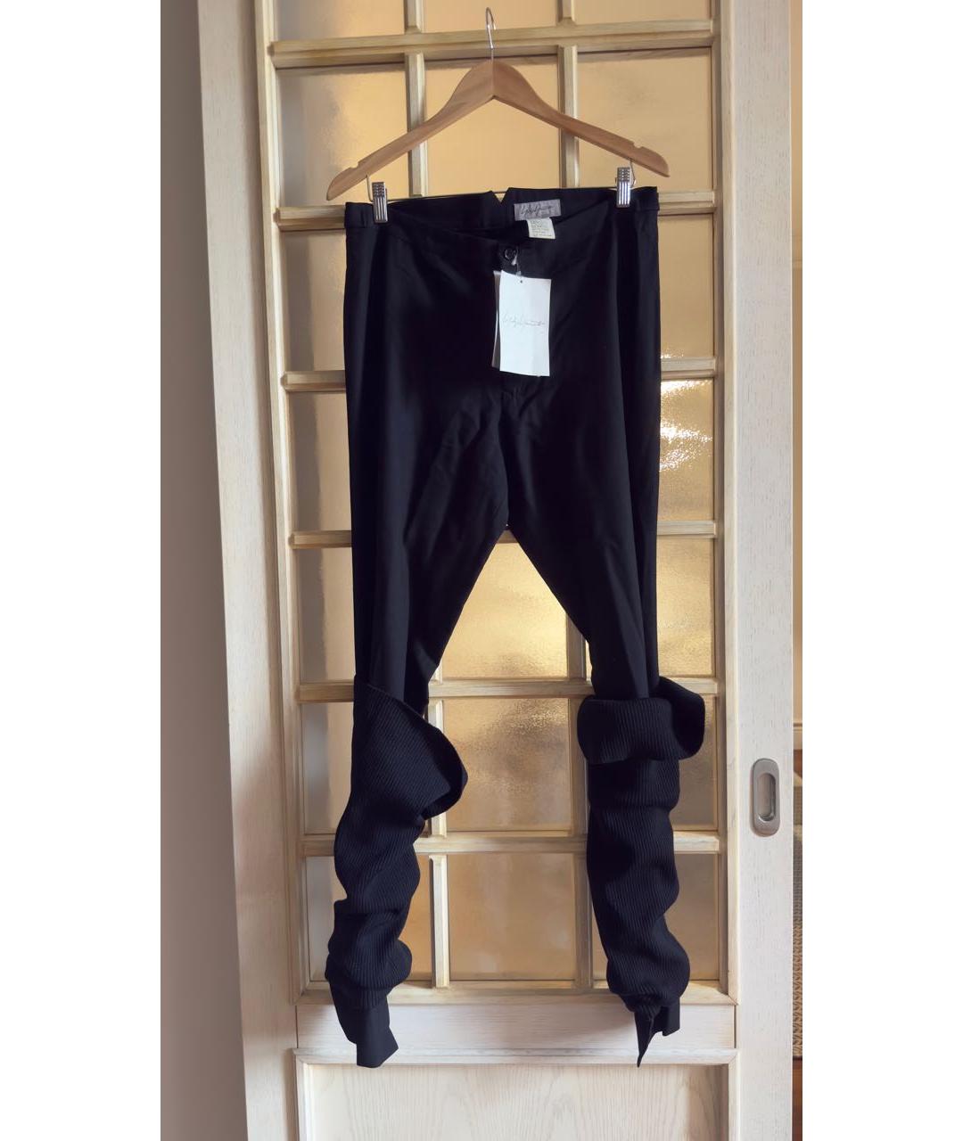 YOHJI YAMAMOTO Черные шерстяные прямые брюки, фото 6
