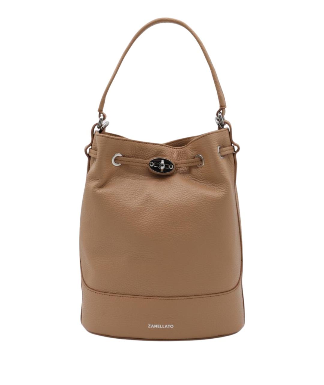 ZANELLATO Коричневая кожаная сумка с короткими ручками, фото 1