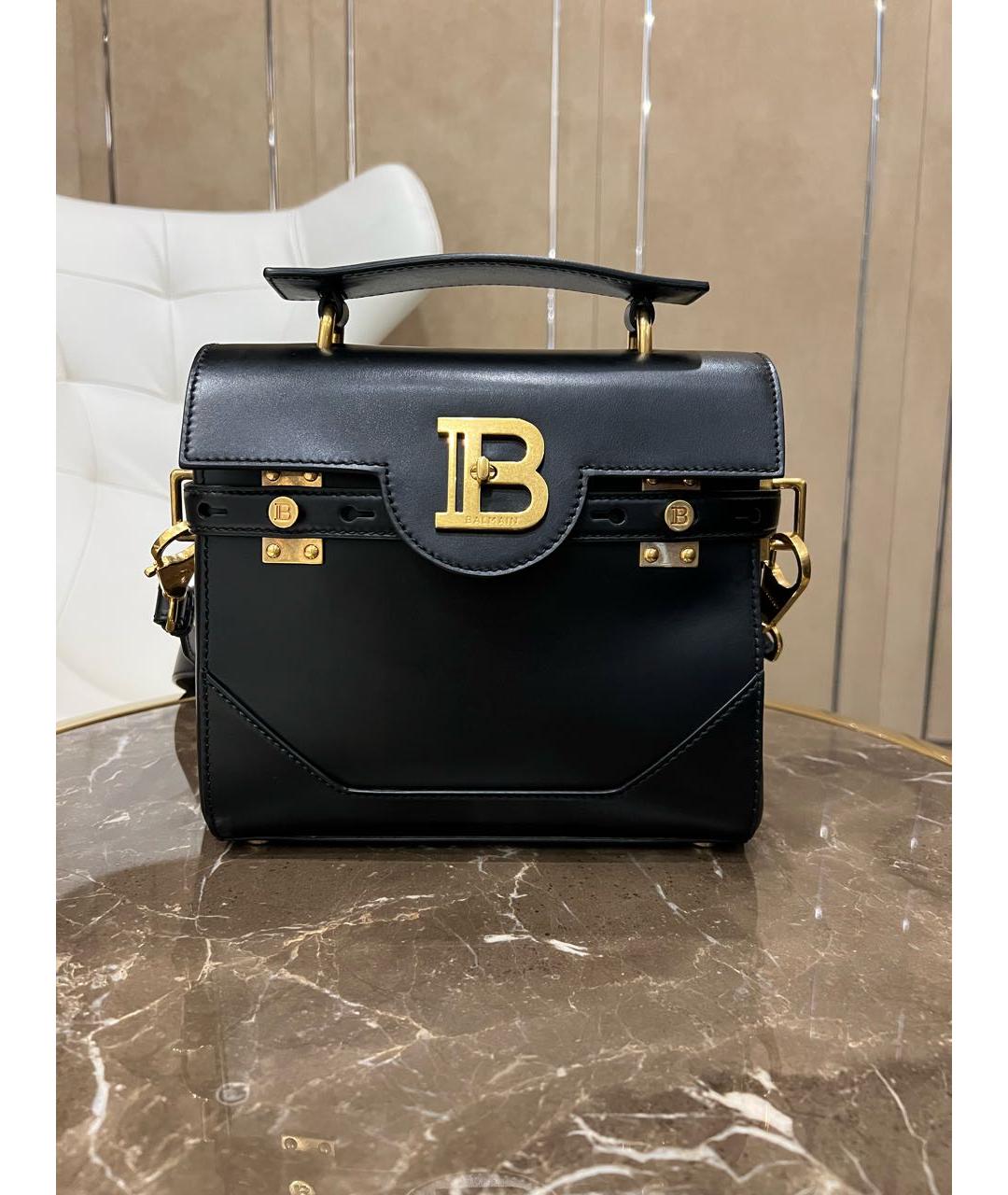 BALMAIN Черная кожаная сумка через плечо, фото 6