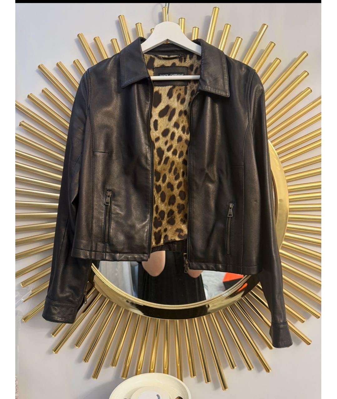 DOLCE&GABBANA Коричневая кожаная куртка, фото 4