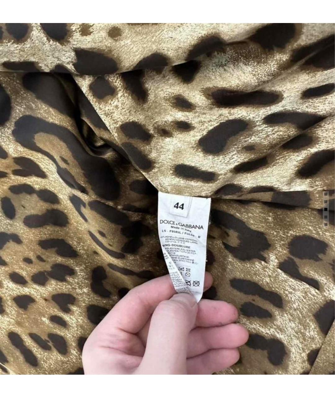 DOLCE&GABBANA Коричневая кожаная куртка, фото 3