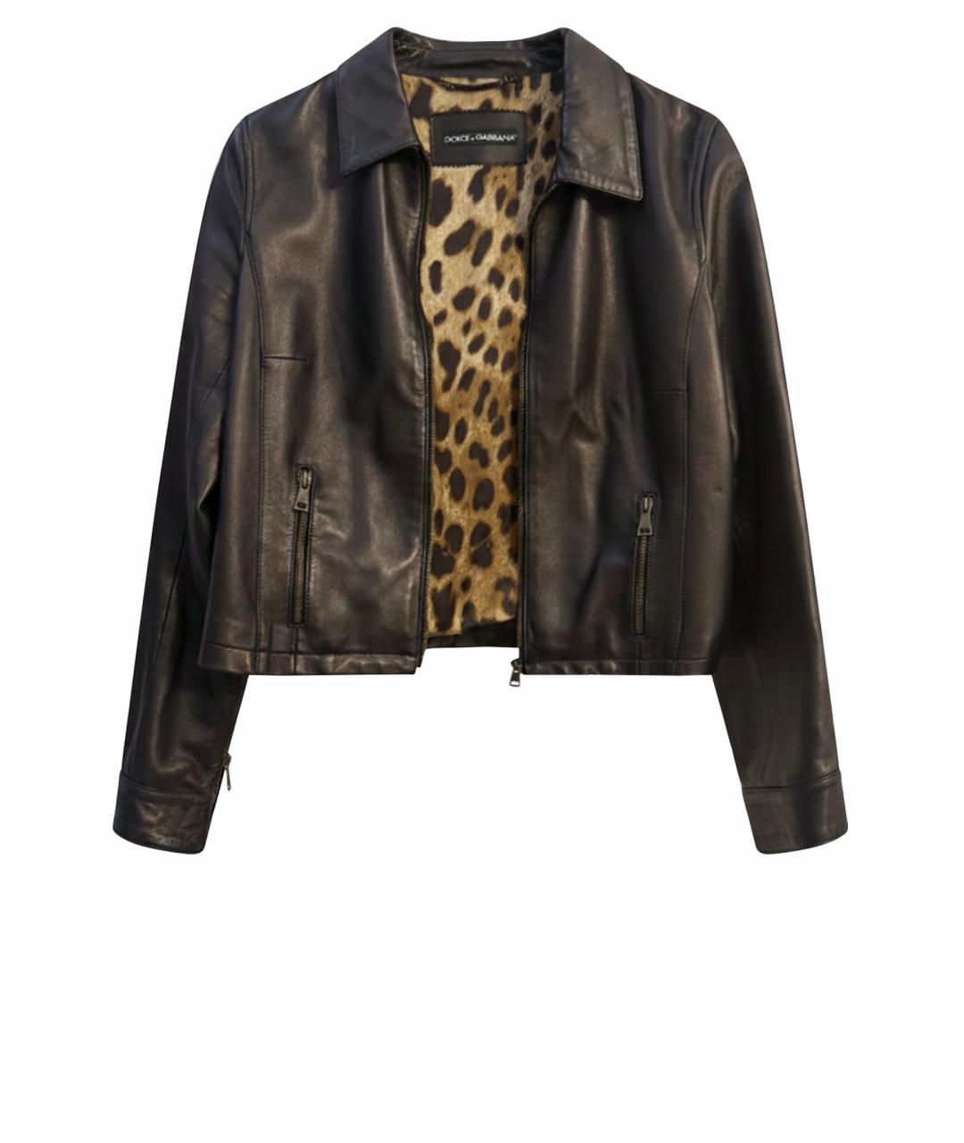 DOLCE&GABBANA Коричневая кожаная куртка, фото 1