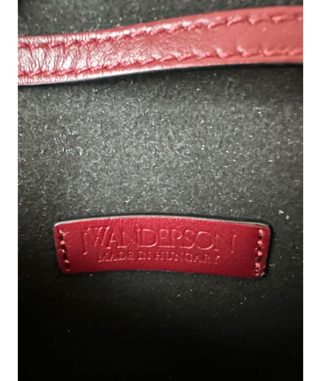 J.W.ANDERSON Бордовая кожаная сумка через плечо, фото 5